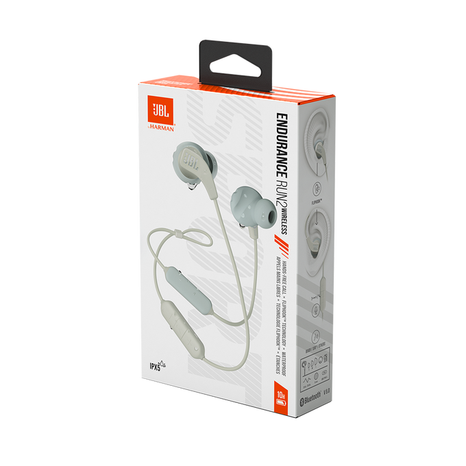 JBL Endurance Run 2 Wireless - White - Waterproof Wireless In-Ear Sport Headphones - Detailshot 10 image number null